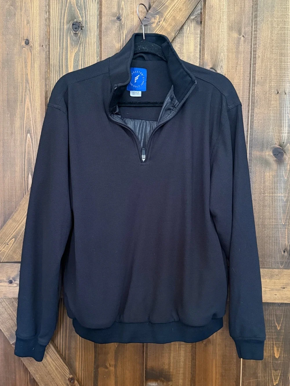 Forrester's Golf Men’s MED 1/4 Zip Black Pullover Windbreaker Lined NWOT